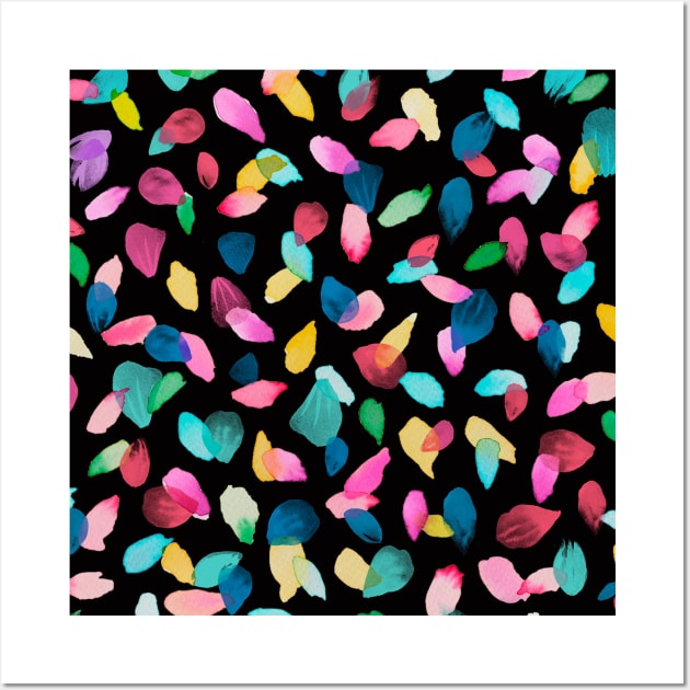 Pocket - PETALS BLACK MULTICOLORED Wall Art by ninoladesign